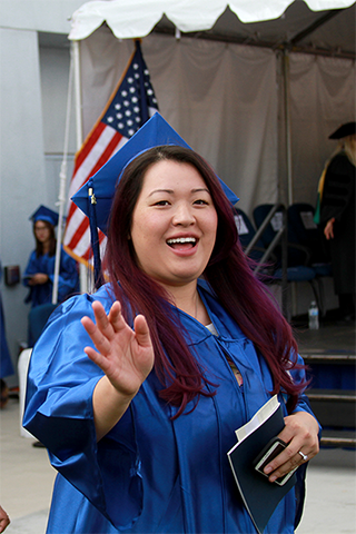 Photo showing graduating student