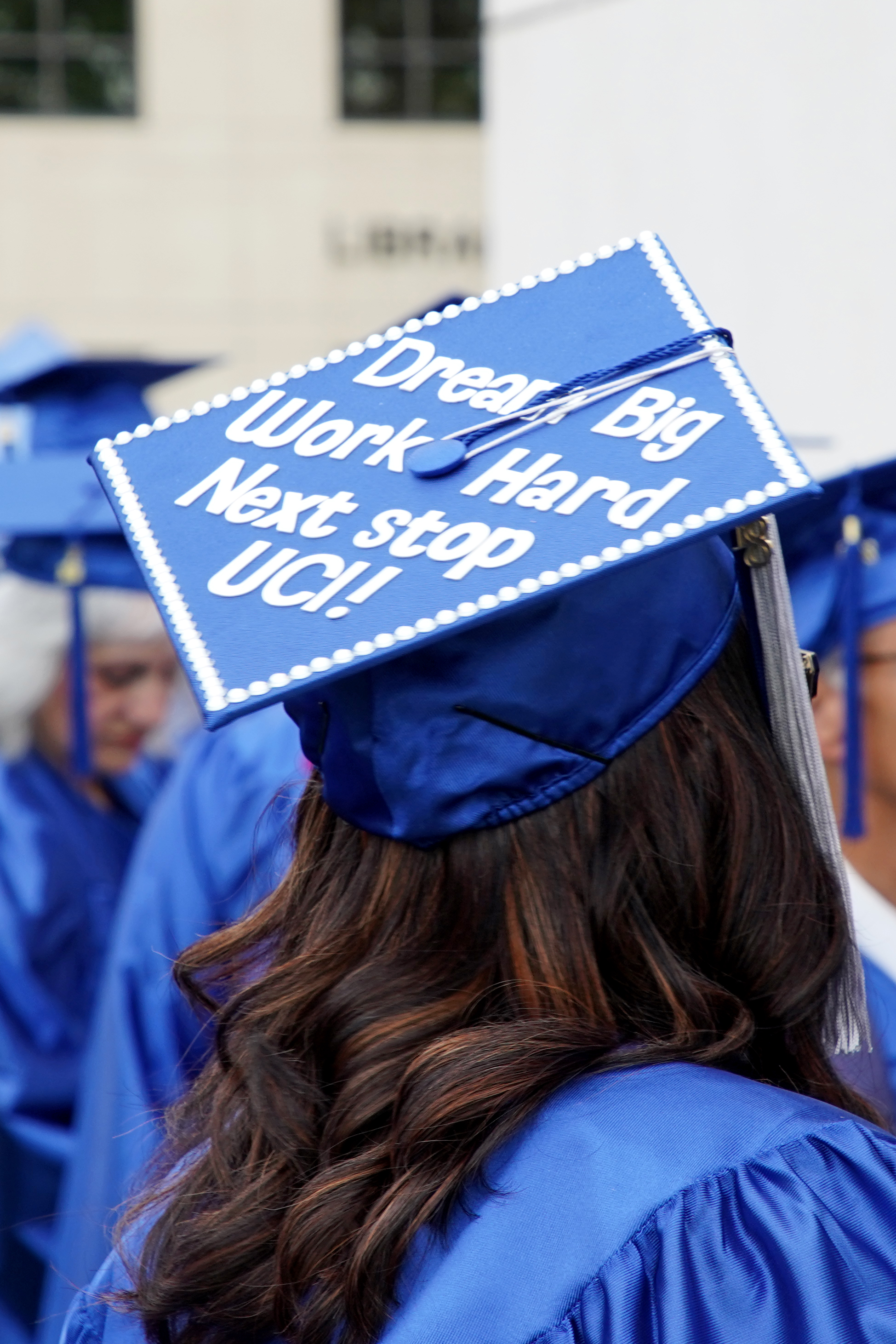 Student wearing transfer-oriented mortarboard